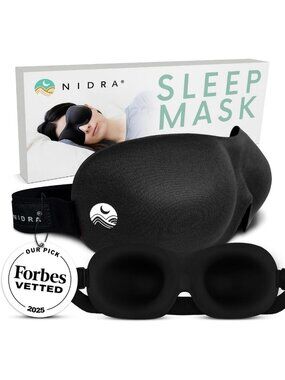Contoured Sleep Mask - Black, Comfortable Eye Cover for Restful Sleep, Standard